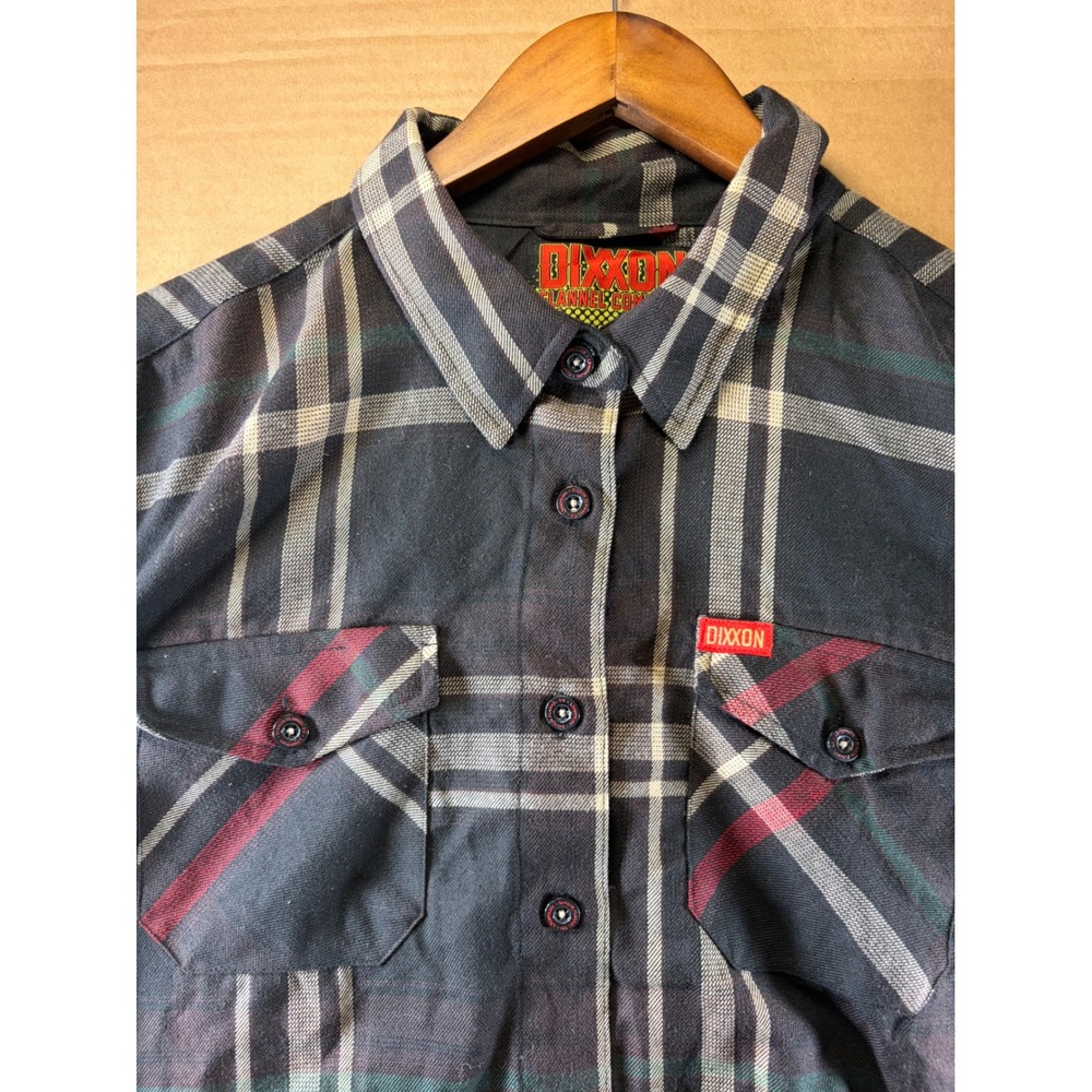 Dixxon Flannel Co Haymarket Shirt Mens 2X Black Red Plaid D-Tech Long Sleeve